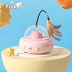 Interactive UFO Cat Toy – Automatic Rotating Feather & Bell Toy for Cats